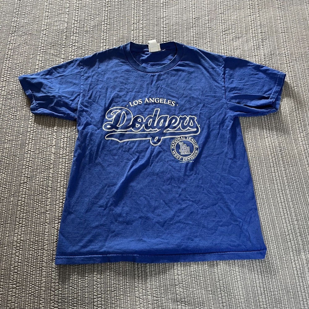 Vintage LA Dodgers Lee Sports T-Shirt Men's Large Blue MLB‎ Baseball Tee